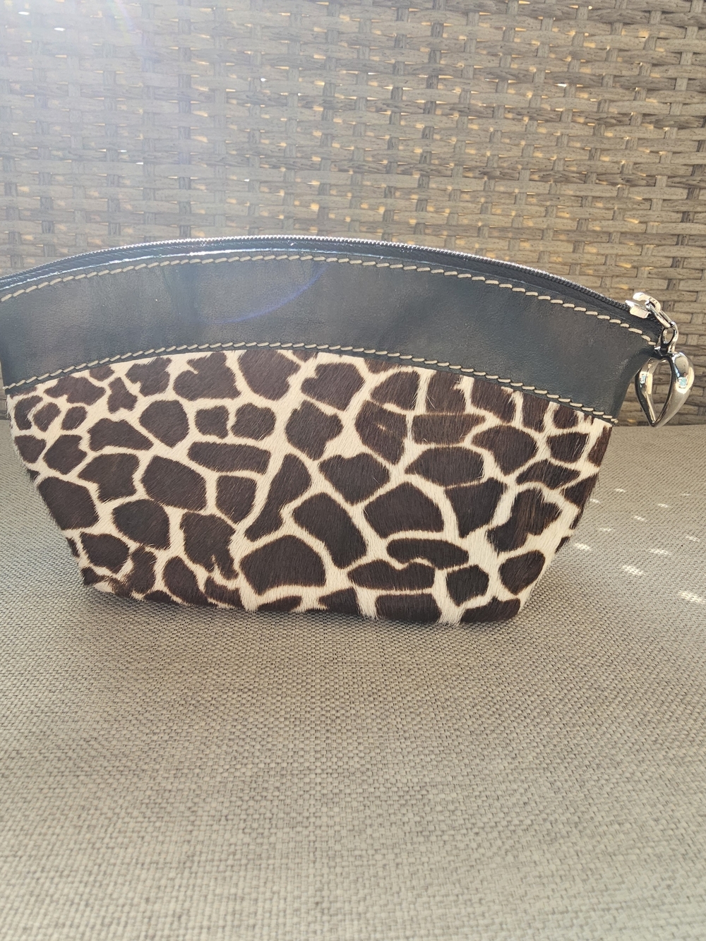 Leopard Print Cosmetic Pouch in Brown and Cream
